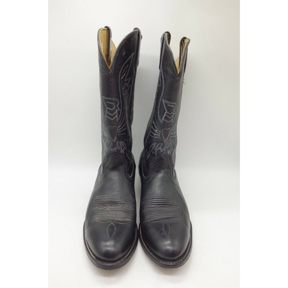 Double H Black Leather Cowboy Western Boots Shoes Men\'s 10 D main image 8